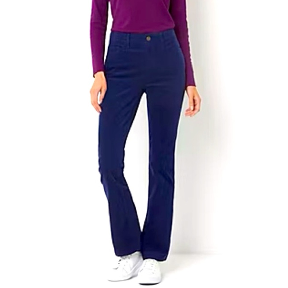 St John’s Bay bootcut cotton corduroy navy blue jeans pants women’s 6 Regular